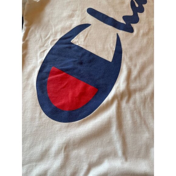 Vintage 90s Champion White Cotton Logo Graphic T-Shirt Large - Picture 4 of 5